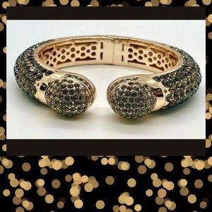 JOAN BOYCE  “KISSABLE” BROWN PAVE’ CRYSTAL CUFF BRACELET